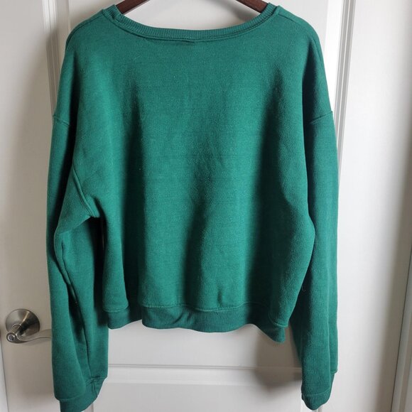 Disney Sweatshirt Adult Boxy L Green Mickey Mouse Sweater Pullover Vintage Egypt - Picture 3 of 6